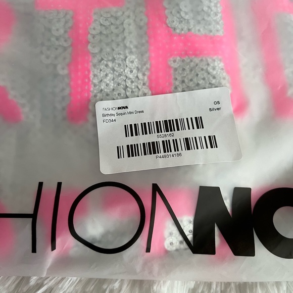 Fashion Nova Birthday B***h Sliver Sequin Mini Dress - Picture 13 of 14